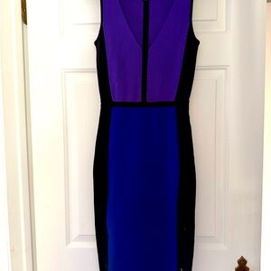 Elegant Purple and Blue Sleeveless Dress